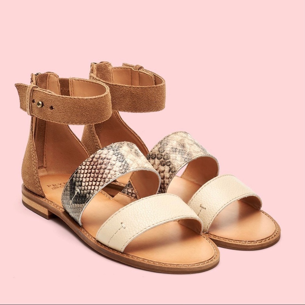 NIB Frye and Co. Evie 2 Band Boho Leather Sandal